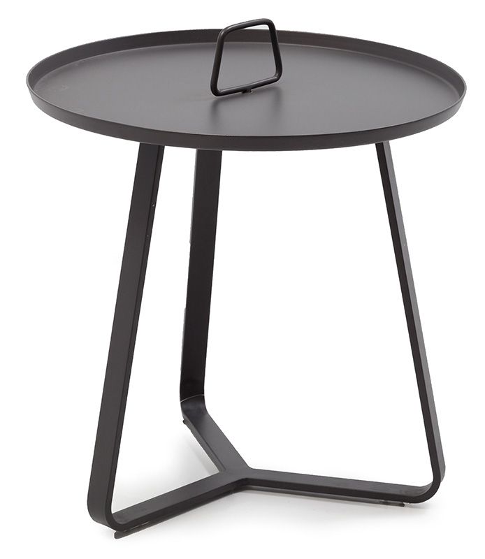 Porto loungebord H 58 cm, B 52 cm Vægt 3,5 kg Pulverlakeret aluminiumsramme Ø bordplade 50 cm
